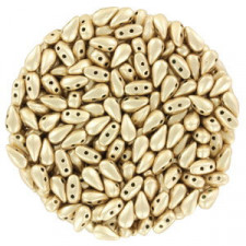 Czech DropDuo beads 3x6mm Aztec gold 01710